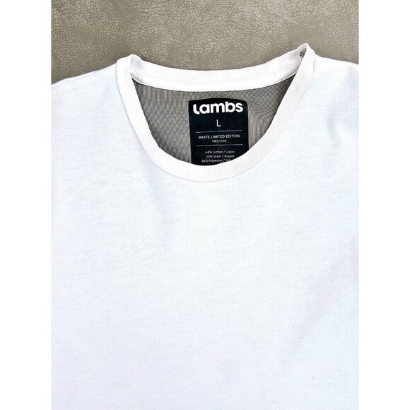Lambs Size Large White Limited Edition 143/300 White Women Short Sleeve Logo Tee - Picture 11 of 11